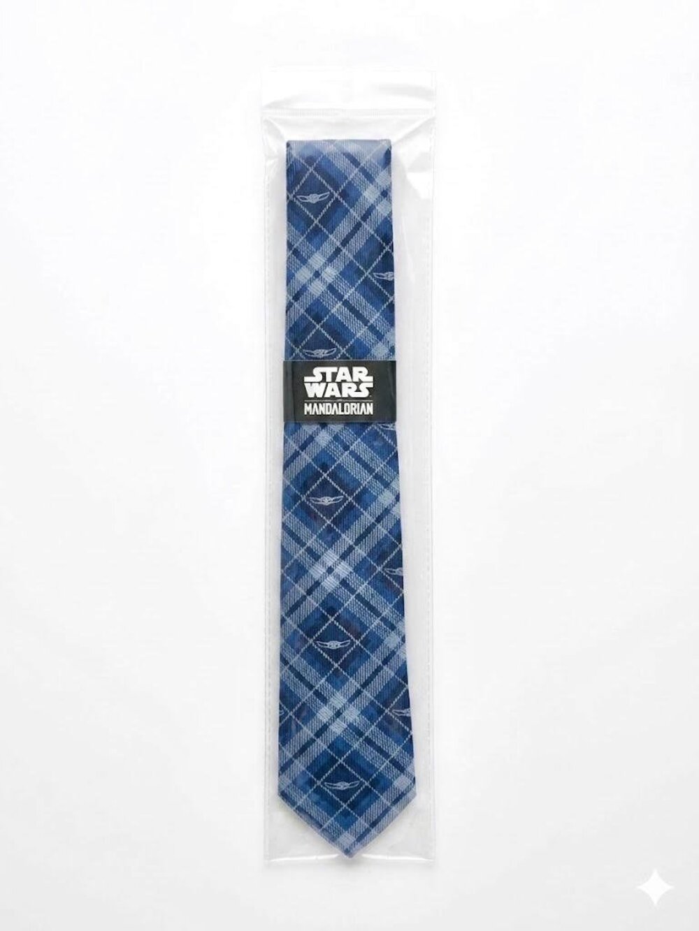 Star Wars Mandalorian Grogu Baby Yoda Plaid Silk Blend Men's Tie NWT byCufflinks